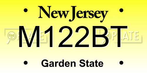M122BT New Jersey License Plate