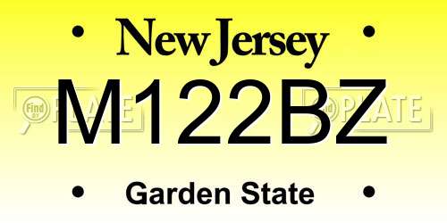 M122BZ New Jersey License Plate