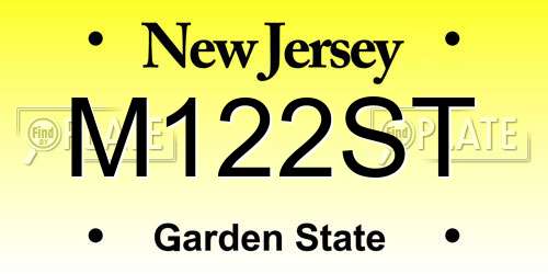 M122ST New Jersey License Plate