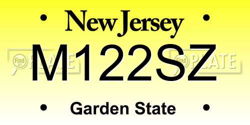 M122SZ New Jersey License Plate