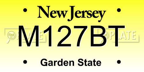 M127BT New Jersey License Plate