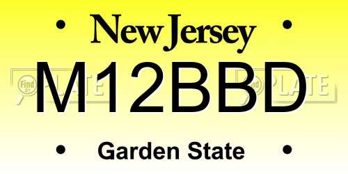M12BBD New Jersey License Plate