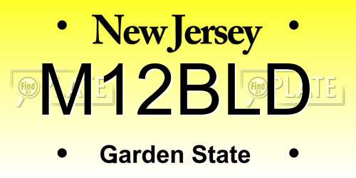 M12BLD New Jersey License Plate