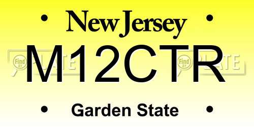 M12CTR New Jersey License Plate