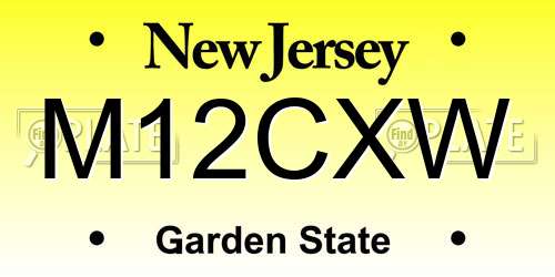 M12CXW New Jersey License Plate