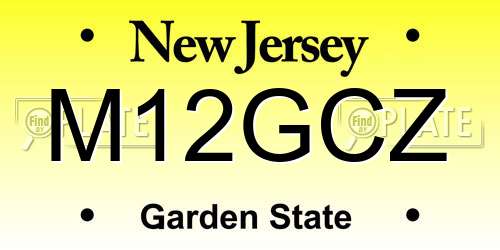 M12GCZ New Jersey License Plate