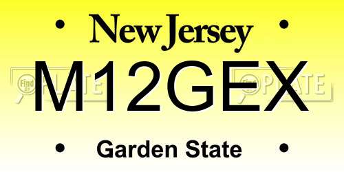 M12GEX New Jersey License Plate