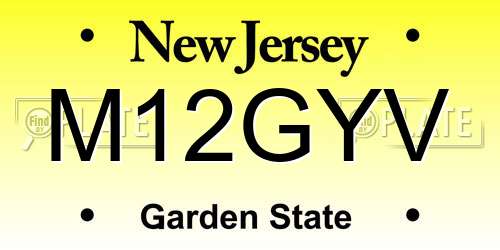 M12GYV New Jersey License Plate