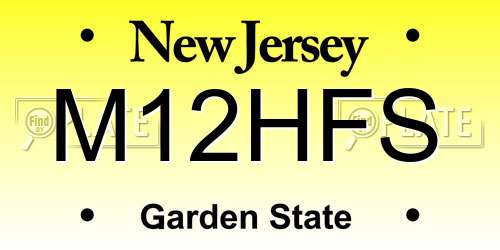 M12HFS New Jersey License Plate