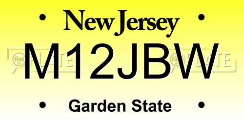 M12JBW New Jersey License Plate