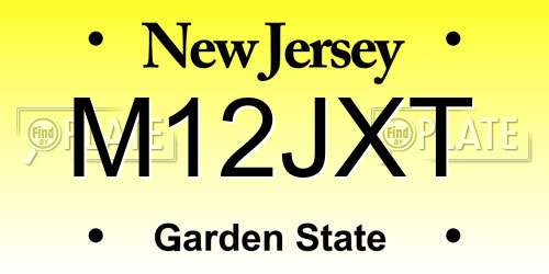 M12JXT New Jersey License Plate