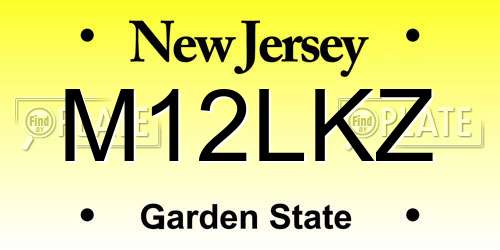 M12LKZ New Jersey License Plate