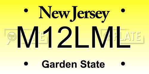 M12LML New Jersey License Plate