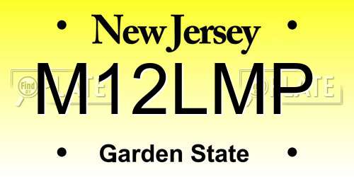 M12LMP New Jersey License Plate