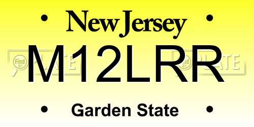 M12LRR New Jersey License Plate