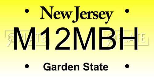 M12MBH New Jersey License Plate