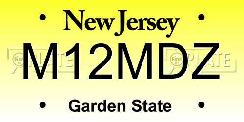 M12MDZ New Jersey License Plate