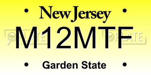 M12MTF New Jersey License Plate