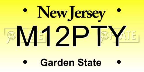 M12PTY New Jersey License Plate