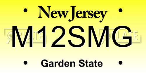 M12SMG New Jersey License Plate