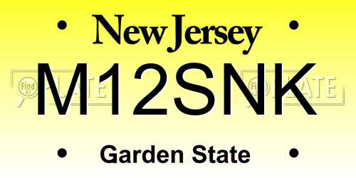 M12SNK New Jersey License Plate