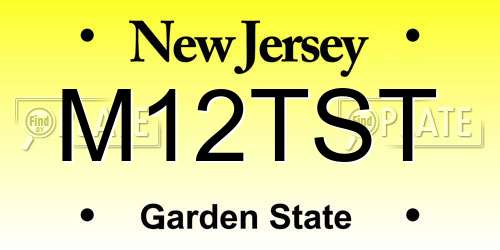 M12TST New Jersey License Plate