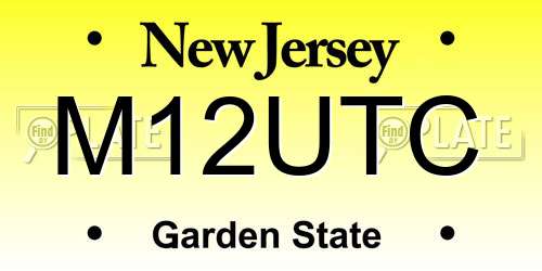 M12UTC New Jersey License Plate