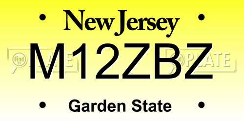 M12ZBZ New Jersey License Plate