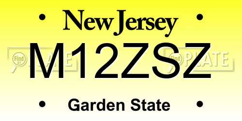 M12ZSZ New Jersey License Plate
