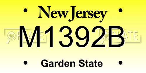 M1392B New Jersey License Plate