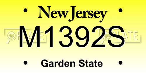 M1392S New Jersey License Plate