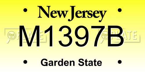 M1397B New Jersey License Plate