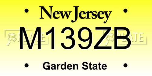 M139ZB New Jersey License Plate