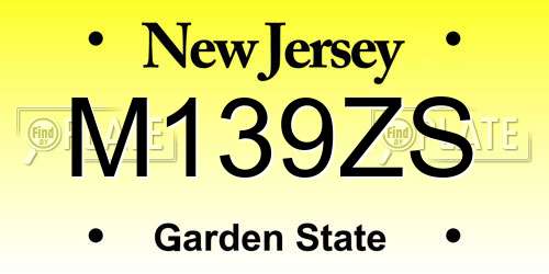 M139ZS New Jersey License Plate