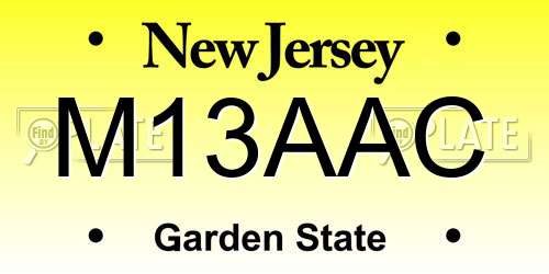 M13AAC New Jersey License Plate