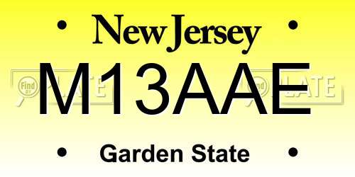 M13AAE New Jersey License Plate