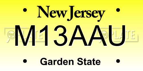 M13AAU New Jersey License Plate