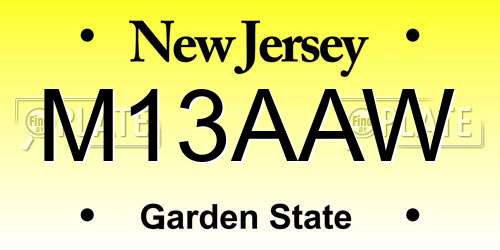M13AAW New Jersey License Plate