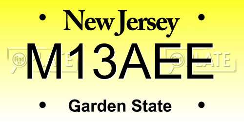 M13AEE New Jersey License Plate