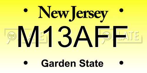 M13AFF New Jersey License Plate