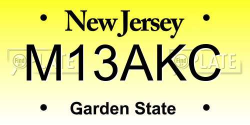 M13AKC New Jersey License Plate