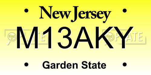 M13AKY New Jersey License Plate