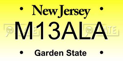 M13ALA New Jersey License Plate