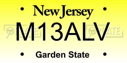 M13ALV New Jersey License Plate