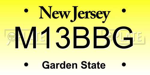 M13BBG New Jersey License Plate