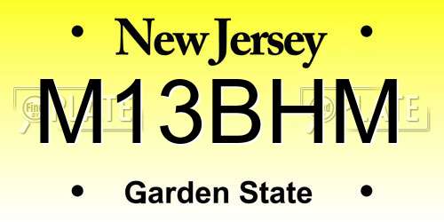 M13BHM New Jersey License Plate