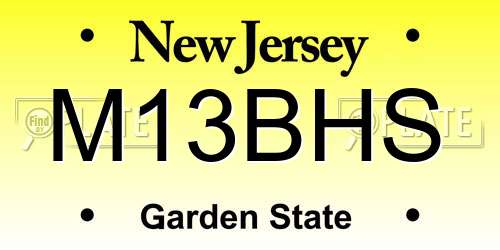 M13BHS New Jersey License Plate
