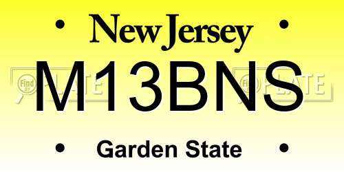 M13BNS New Jersey License Plate