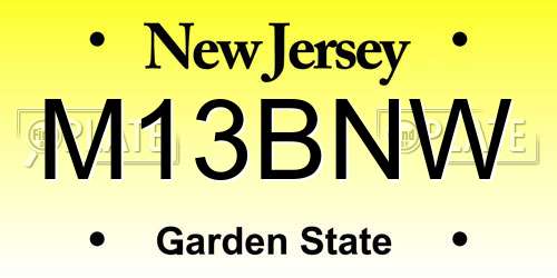M13BNW New Jersey License Plate