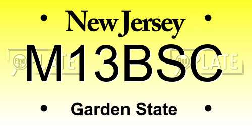 M13BSC New Jersey License Plate